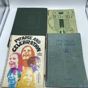 4 Lot Vintage Junior Worship Hymnal Music Books Children's Songs Praise Hymns
